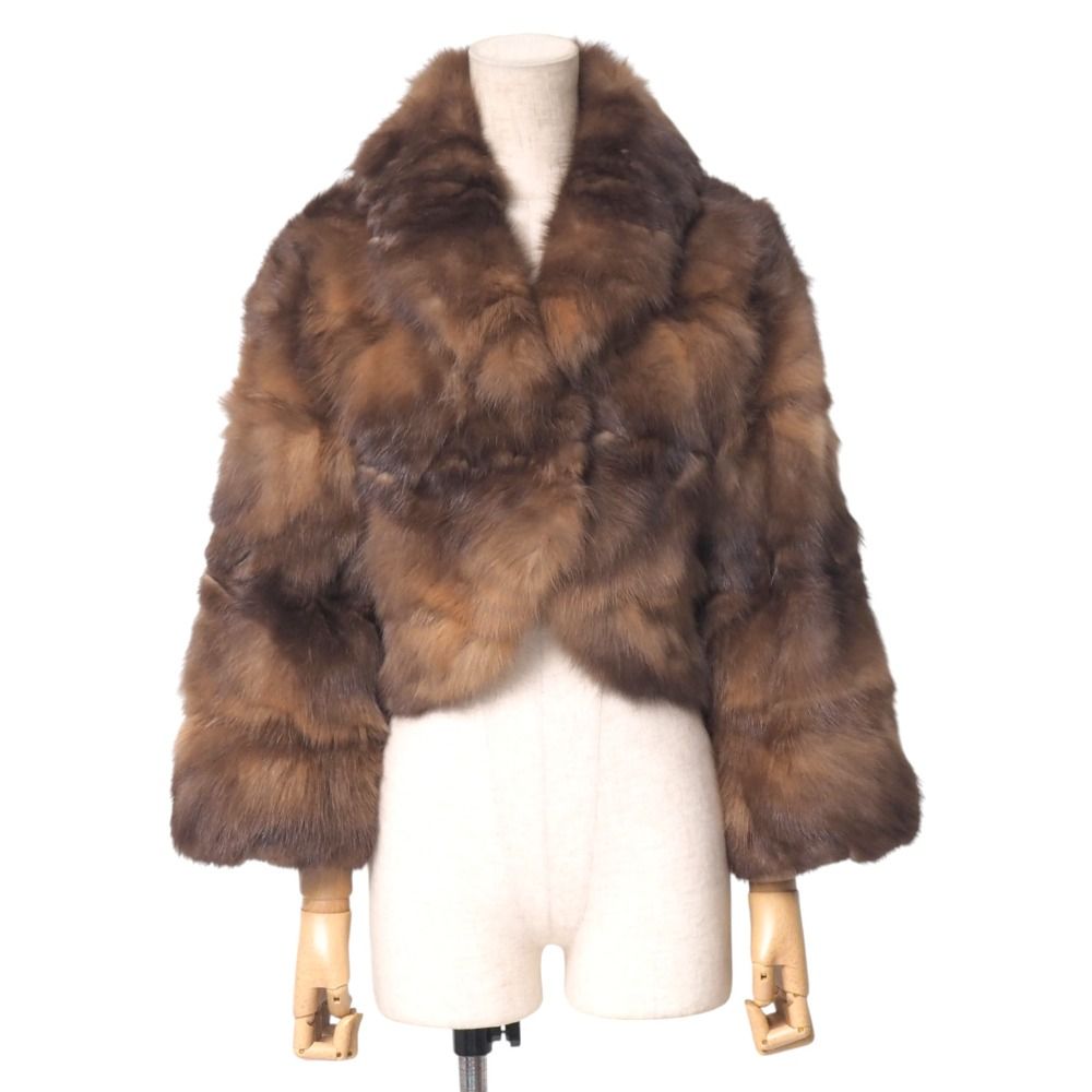 □美品□sable 毛皮 セーブル コート サイズF ショート クロップド