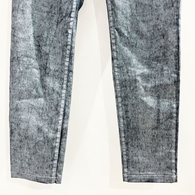 モラビト MORABITO 美品 スラックス パンツ シルバー箔加工