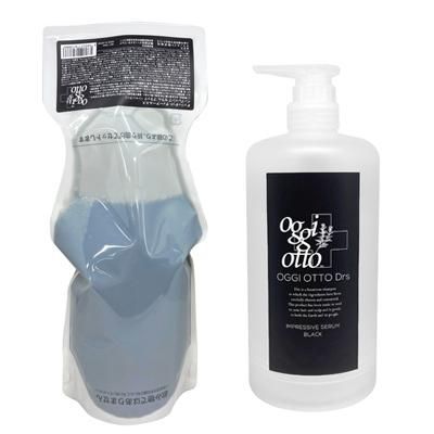 セット販売 オッジィオット Drs インプレッシブ セラム ブラック シャンプー 700ml + 詰め替え用 ボトル 詰め替え 美容室専売 oggi otto