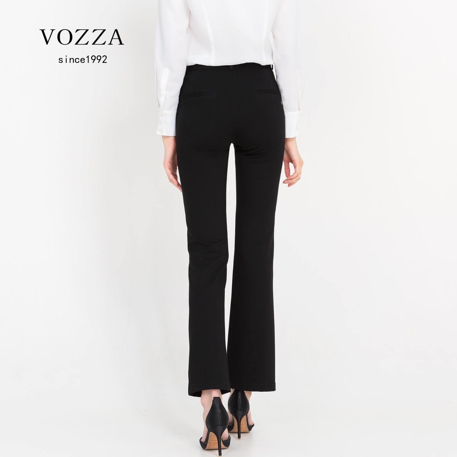 [VOZZA] ブーツカット レディース ストレッチ フレアパンツ スラックス スーツパンツ 女性 ストレート ズボン 伸縮 スキニー 春 秋 冬 オフィス フォーマル ビジネス 事務 通勤 就活 リクルート 仕事