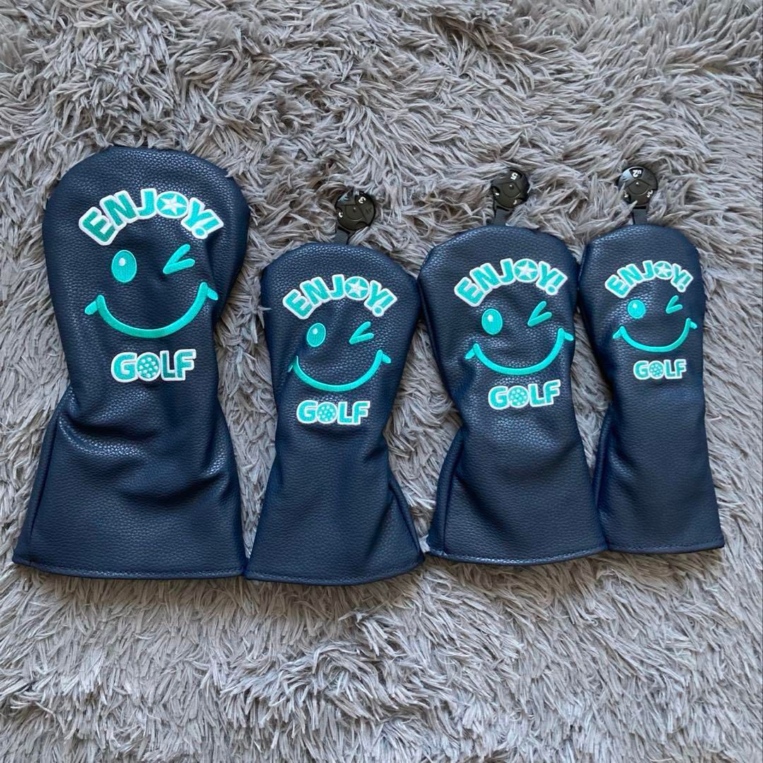 新品 ゴルフクラブカバー ヘッドカバー 4点セット クラブカバーマル