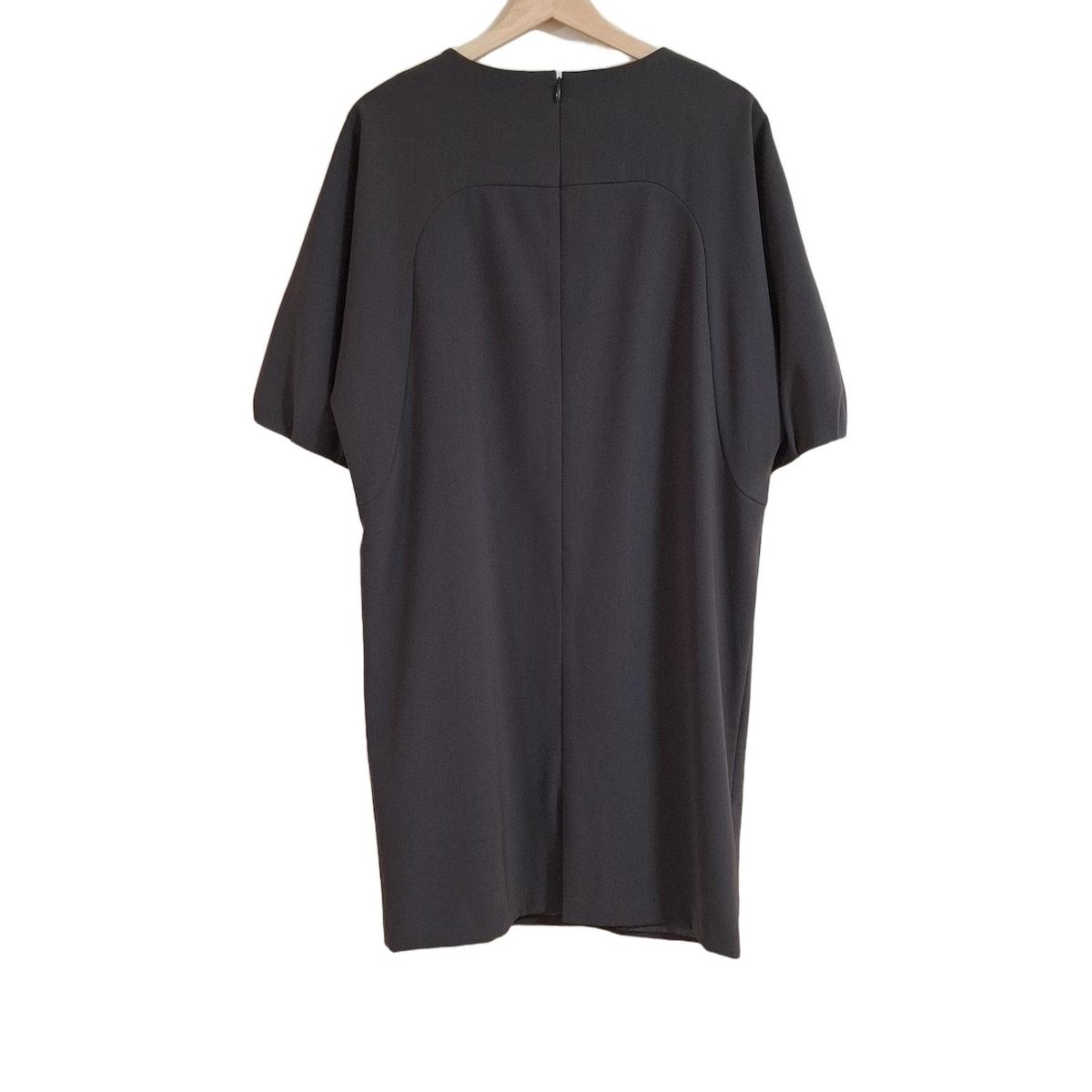 DAMAcollection ダーマ ワンピース サイズ1 S レディース - ダークブラウン クルーネック 七分袖 ロング