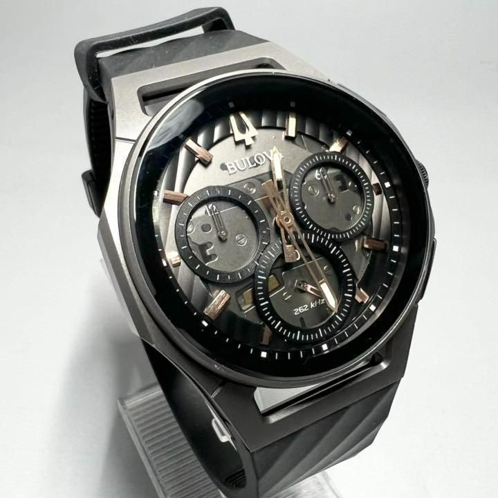 新品】定価12.5 BULOVA/ブローバ カーブ ブラック メンズ腕時計-