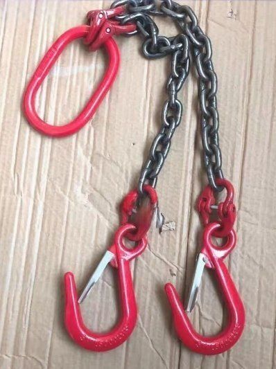 品質保証 運搬作業用に チェーンスリング スリングフックタイプ G80マンガン鋼製 使用荷重2t 2本吊りセット ェーン径6mm 長さ0.5ｍ