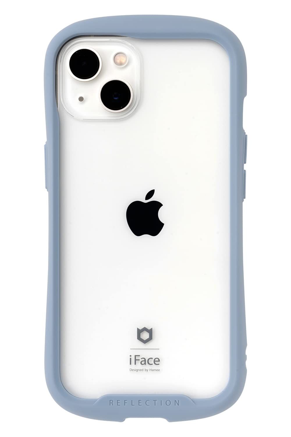 iFace Reflection iPhone 13 ケース クリア 強化ガラス (ペールブルー)【アイフェイス アイフォン 13 カバー 透明 耐衝撃 米国MIL規格取得 ストラップホール付き】 [iPhone 13専用・ペールブルー]