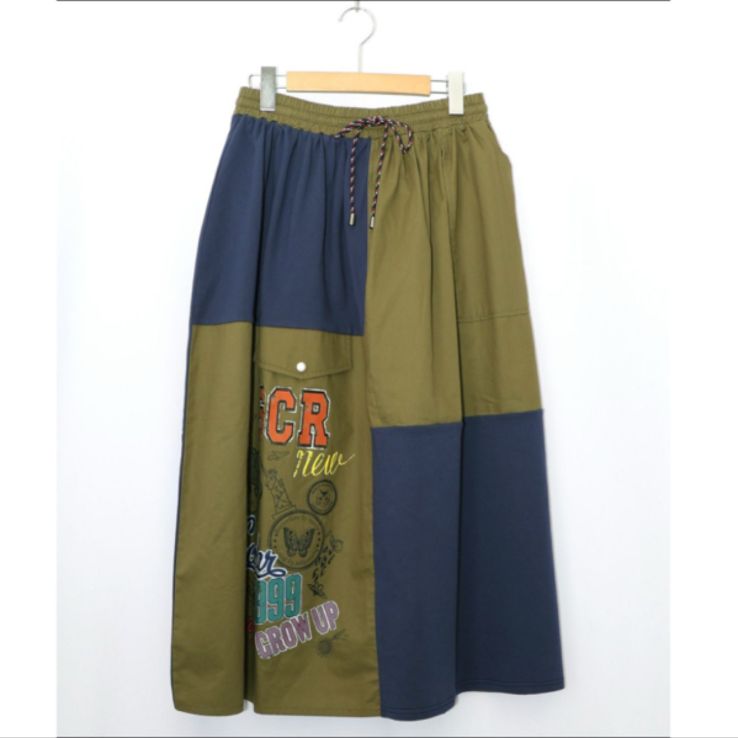 レトロ異素材バイ ワークスカート