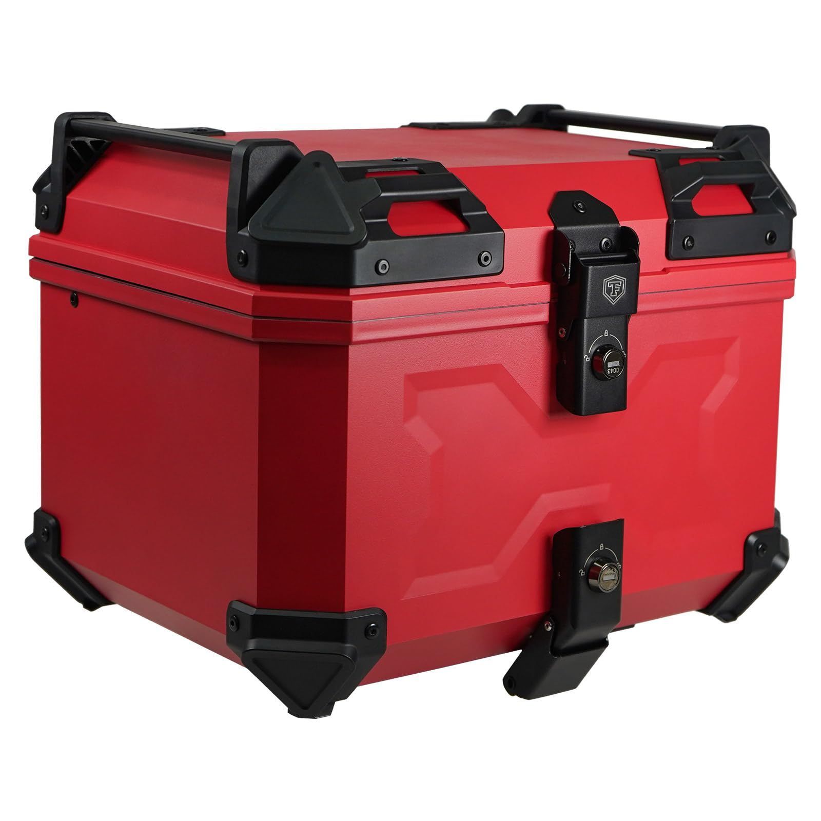 リアボックス トップケース パニアケース 大容量 取付ベース付属 フルフェイス対応 バイクボックス RED 45L