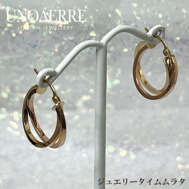 K18PG イタリア製フープピアス　ゴールド　イタリー　18k K18PG イタリア製フープピアス ゴールド イタリー 18k K18PG