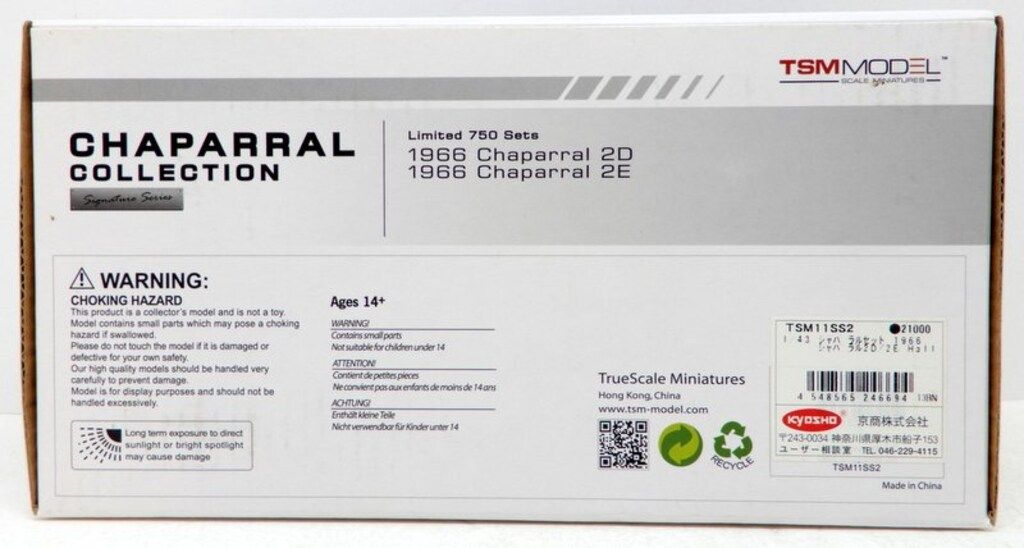 TSM MODEL 1|43 CHAPARRAL COLLECTION 1966 CHAPARRAL 2D 1966 CHAPARRAL 2E TSM11SS2