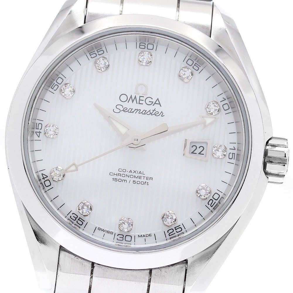 オメガ OMEGA 231.10.34.20.55.001 シーマスター アクアテラ コーアクシャル 12Pダイヤ 自動巻き レディース保証書付き_868938