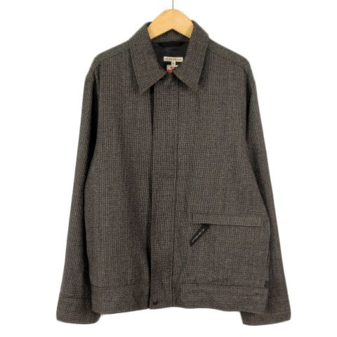 アールニューボールド R.NEWBOLD ジャケット ジップアップ 千鳥格子 ウール M 黒 ブラック