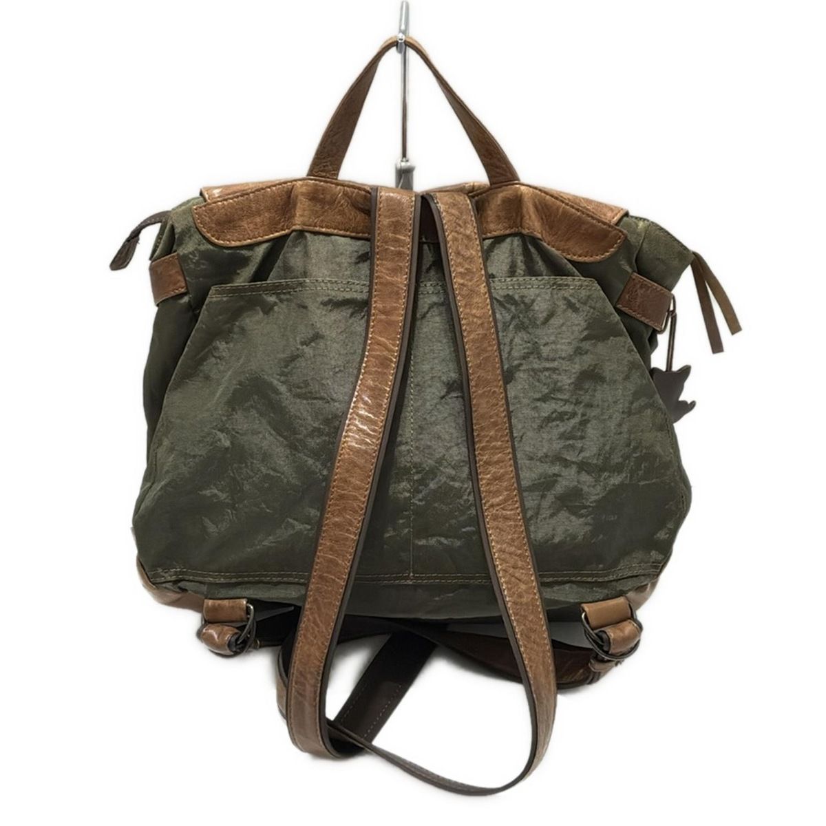 良品 375 イビサ リュック 2way ナイロン レザー カーキ ブラウン IBIZA(イビザ) リュックサック - カーキ×ブラウン レザー - メルカリ