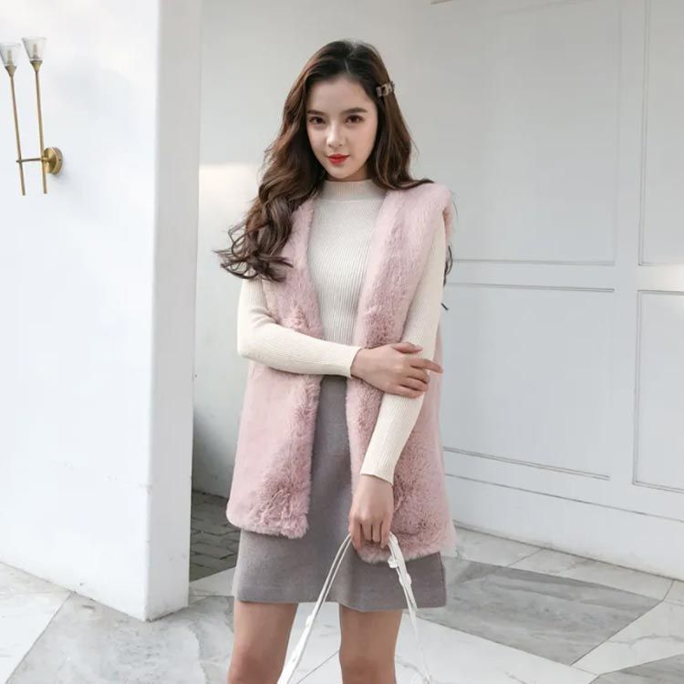 ベスト ジレ ファー ファーベスト フェイクファー 前開き ボア ファー