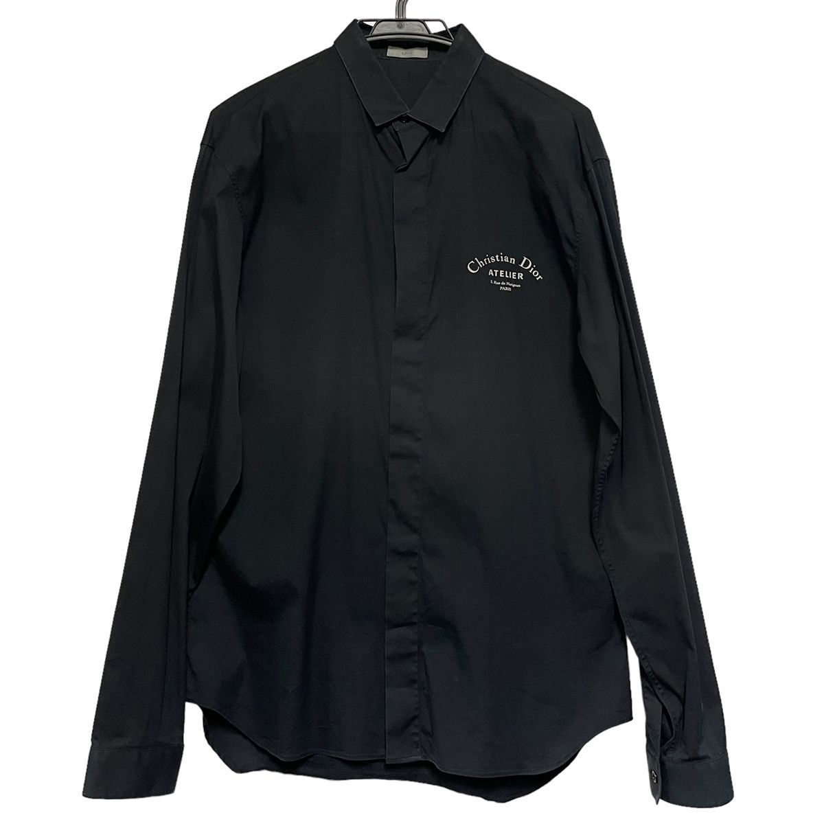 【中古】 Christian Dior クリスチャン・ディオール 433C529I2635 アトリエロゴ長袖シャツ 黒 サイズ39 Mサイズ程度 オールシーズン 24008651 MK