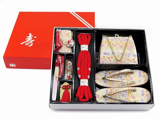 七五三 着物 フルセット 金駒刺繍 上質合繊 7歳 四つ身の着物と