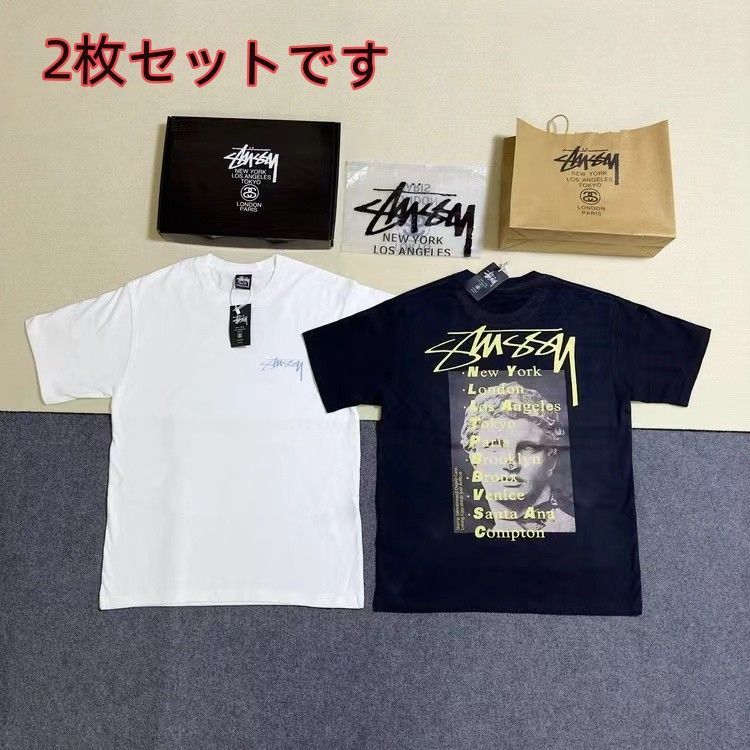 新品未使用 stussy ステューシー ダイス Tシャツ 男女兼用 2枚  黑+白