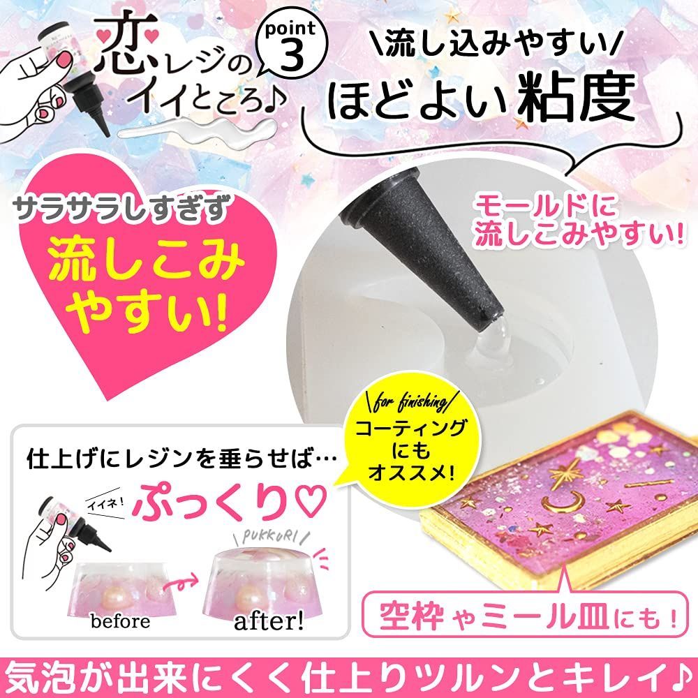 【数量限定】ハードタイプ 恋がはじまる UV-LED 大容量 透明 クリア レジン液 恋レジ (ケラッタ) (200g)