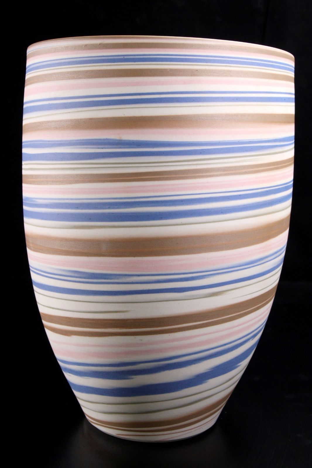 九谷焼 徳田順子作 練込壷 31.5cm 作家物 徳田八十吉 花瓶 花器 唐物