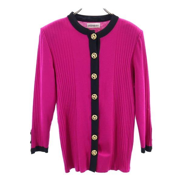 〇〇　YVES SAINT LAURENT　カーディガン　M　ピンク YVES SAINT LAURENT ヴィンテージ カーディガン M ピンクの通販