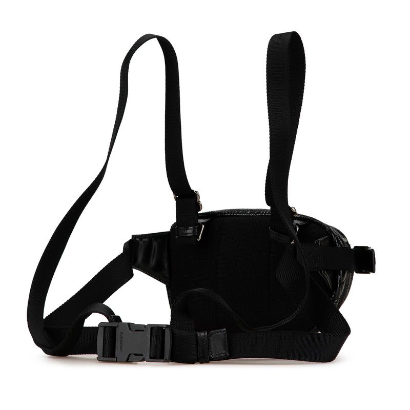 バーバリー ホースフェリー クロスボディバッグ ブラック コーティングキャンバス メンズ BURBERRY 1-0232182