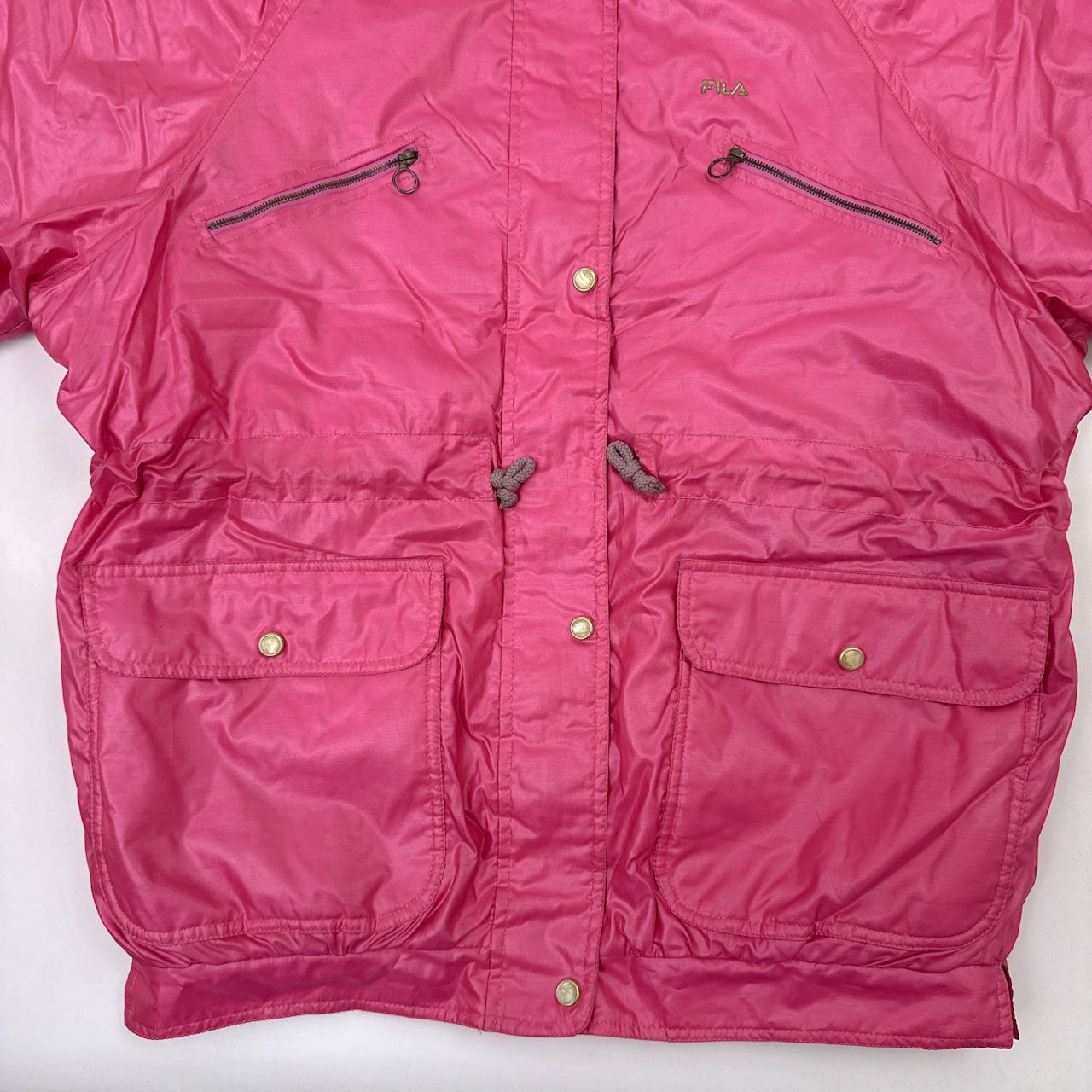 イタリア製 70s 80s ヴィンテージ FILA リアルファー付き 裏地総柄 