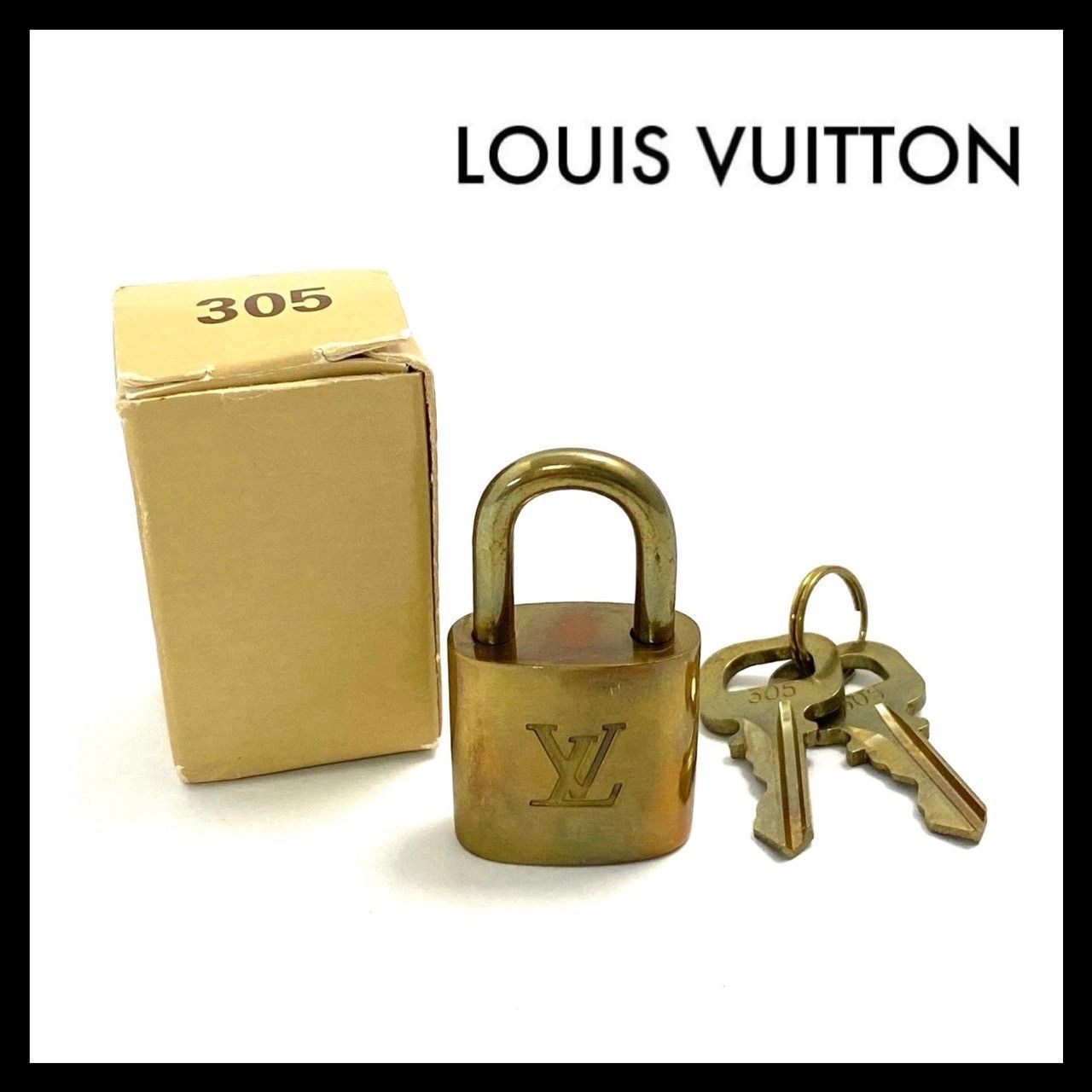 極美品 ルイヴィトン 南京錠 パドロック カデナ 鍵 ゴールド No.305 LOUIS VUITTON】パドロック 305 カデナ 南京錠 ゴールド/金