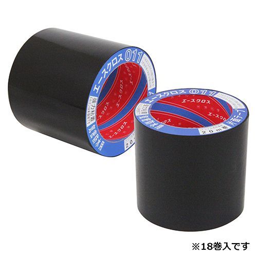 BFJ1041092 エースクロス011黒 光洋化学 100mmx20M 18カン トルエン キシレン 可塑剤等を使用せず 環境に優しいです 気密フィルム 断熱材等のジョイント 固定 補修など BFJ1041092