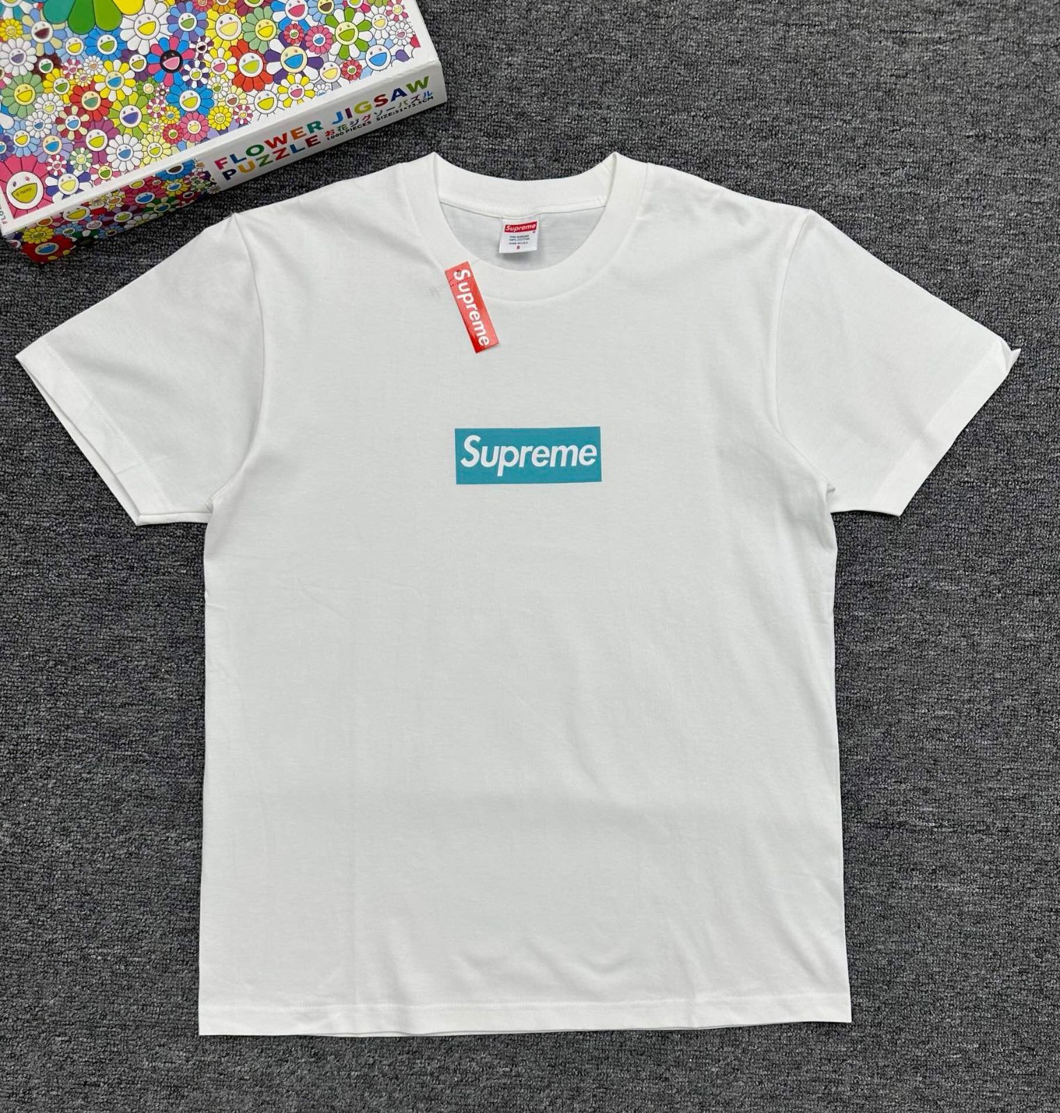 シュプリーム Supreme x Tiffany21FW Box Logo ゆったりとした半袖Tシャツ Supreme Tiffany & Co. Box Logo Tee