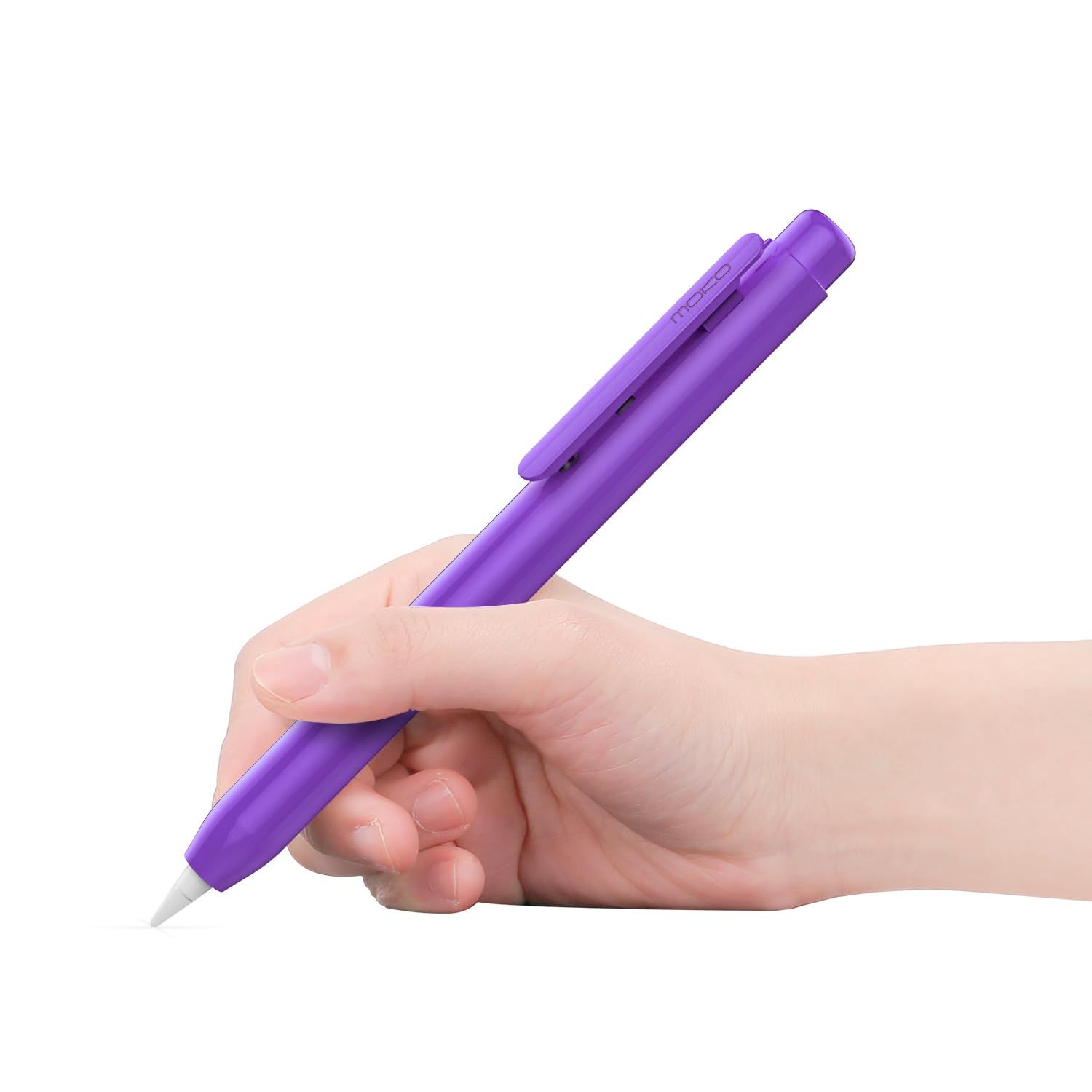 MoKo Apple Pencil用ホルダーケース 第1世代格納式 Apple Pencil 第1世代用ケース 保護iPadペンシルスリーブスキンカバー 頑丈なクリップ付き バイオレット [バイオレット]