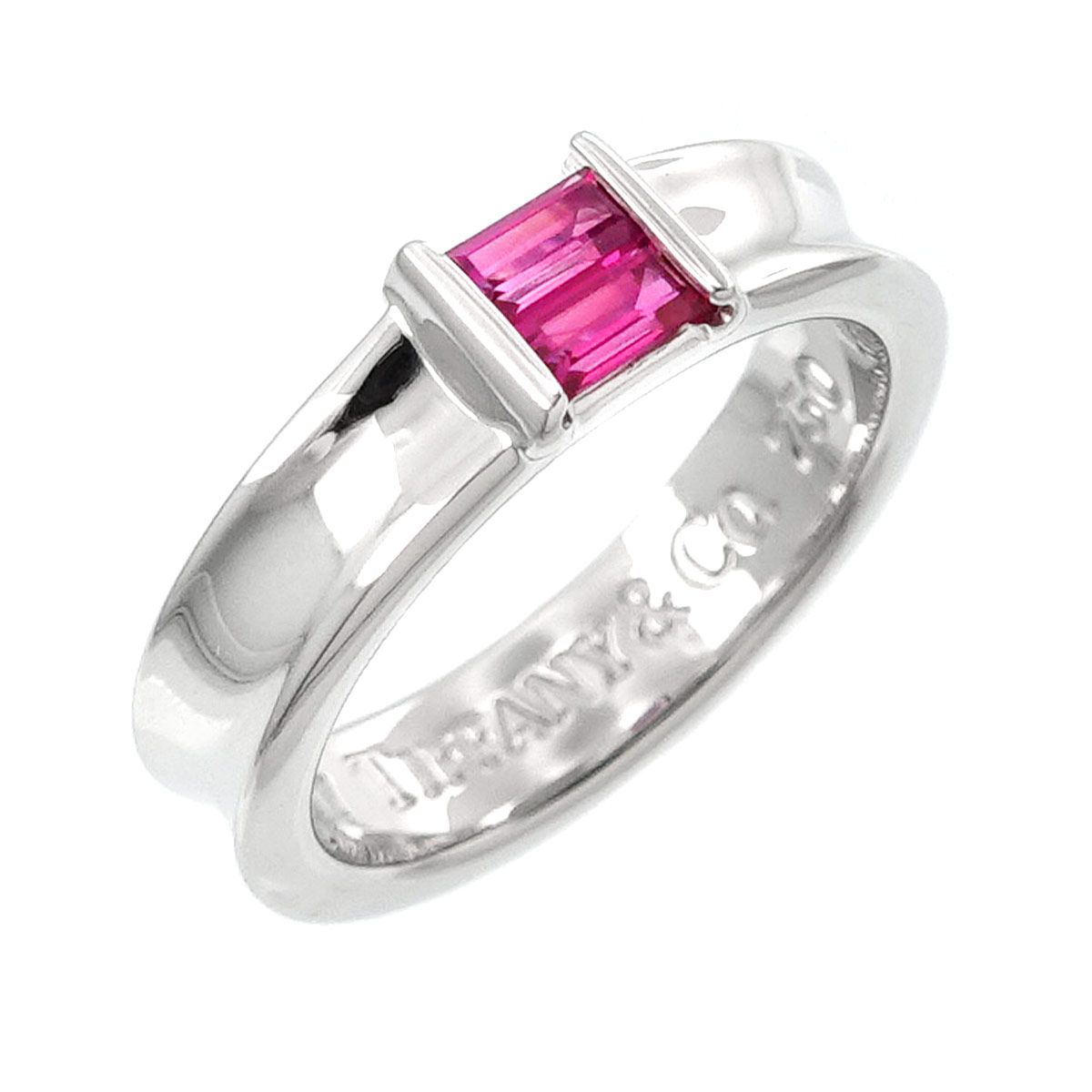 ティファニー TIFFANY&Co. ルビー 7.5号 リング K18 WG ホワイト