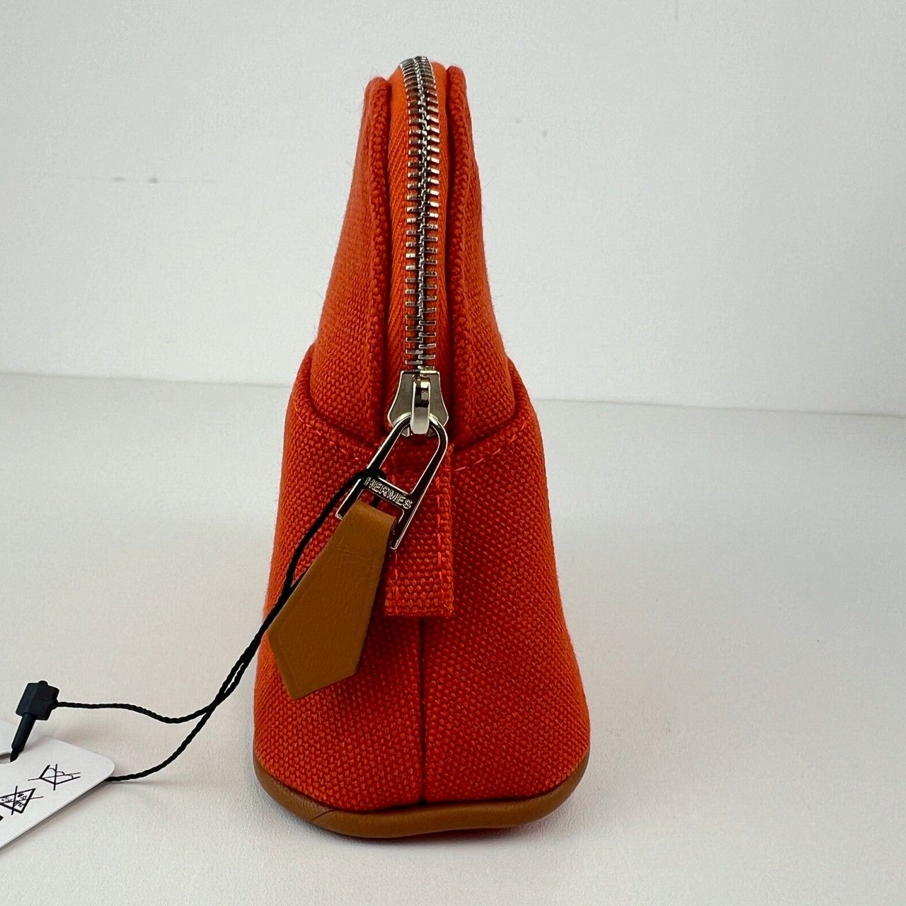 自信のある Hermès エルメス Trousse Bolide mini mini ボリードポーチ ミニミニ 綿 Orange feu オレンジフー 【本物保障】