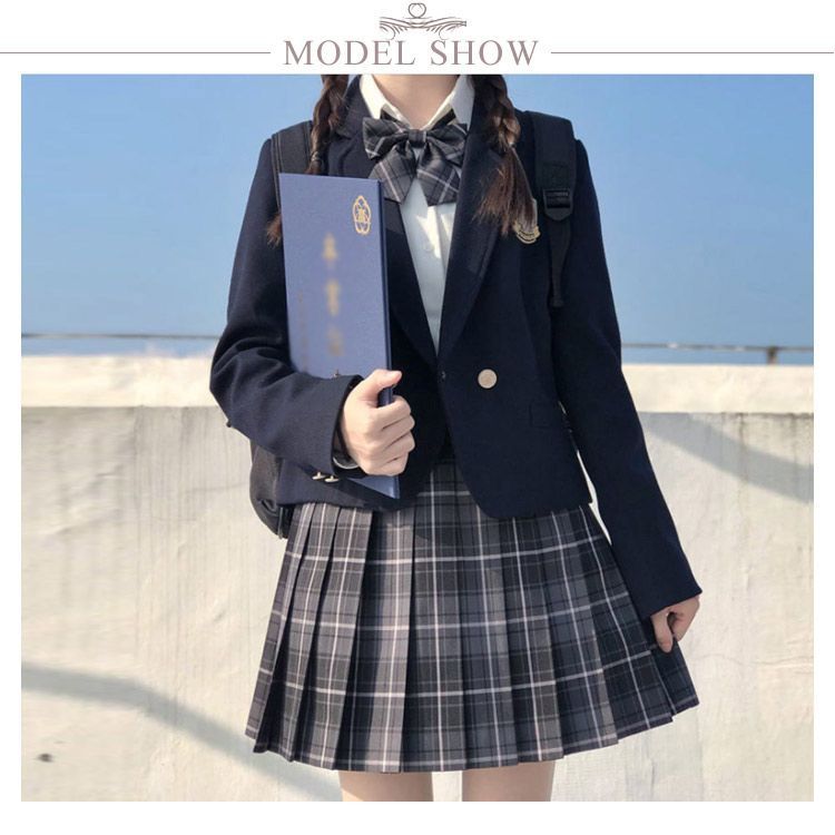 制服 5点セット 女子高生 学生服 制服 上下セット 女の子 スーツ 女子高校生 制服 スクール スカートスーツ 長袖シャツ ブレザー リボン バッジ  セットアップ フォーマル スーツ jk服 中学生#tim2200 - メルカリ