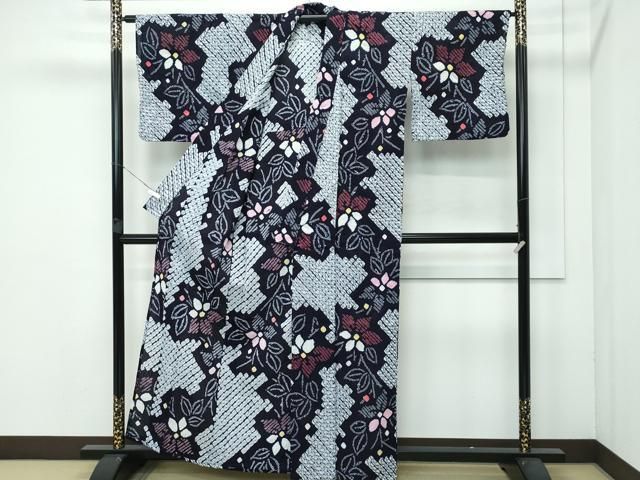 平和屋着物 上 夏物 浴衣 有松鳴海絞り 草花文 綿 CZAA3737s5