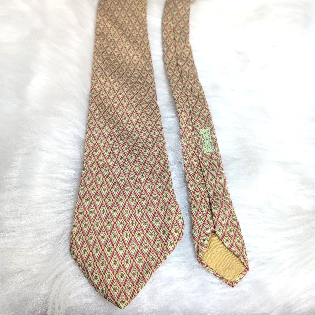 HERMES】 エルメス 総柄 ネクタイ シルク チェック 7976 EA クロス