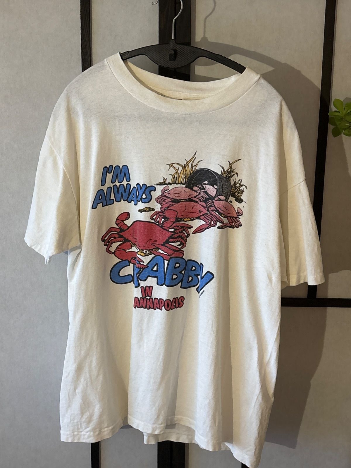 90s CRABBY 海 カニ 蟹 エビ ロブスター クラブ ヴィンテージ Tシャツ 