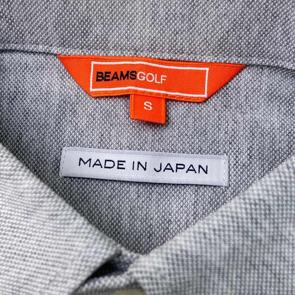 サイズ：S BEAMS GOLF ビームスゴルフ  半袖ポロシャツ ワッペン ボタンダウン  グレー系 [240101480248] ゴルフウェア メンズ ストスト 新品】BEAMS GOLF ビームスゴルフ 半袖ポロシャツ ボタンダウン