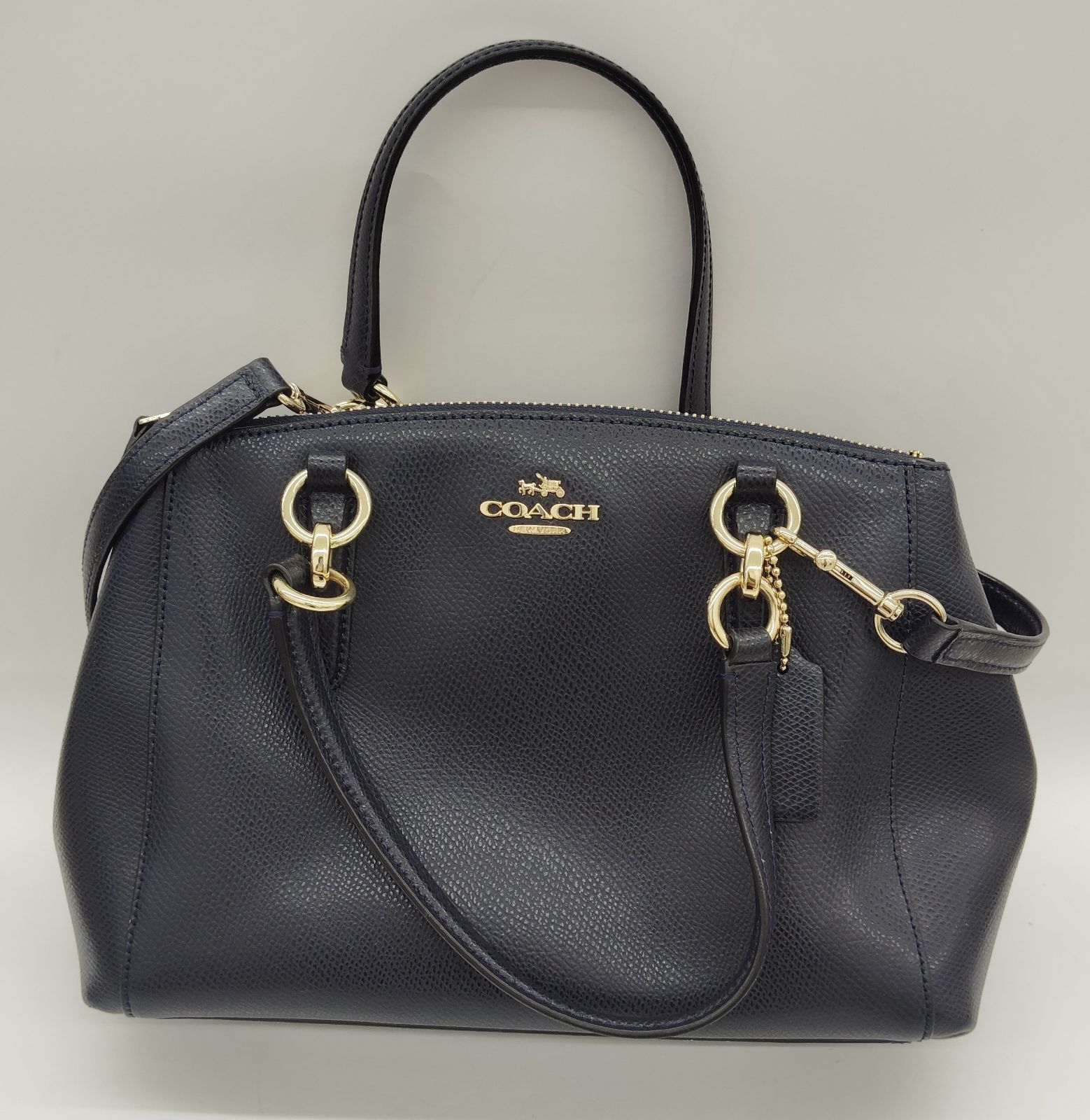 COACH/コーチ/2way ショルダーバッグ/ハンドバッグ/ネイビー 極美品 コーチ 2way ショルダーバッグ ハンドバッグ レザー 紺色