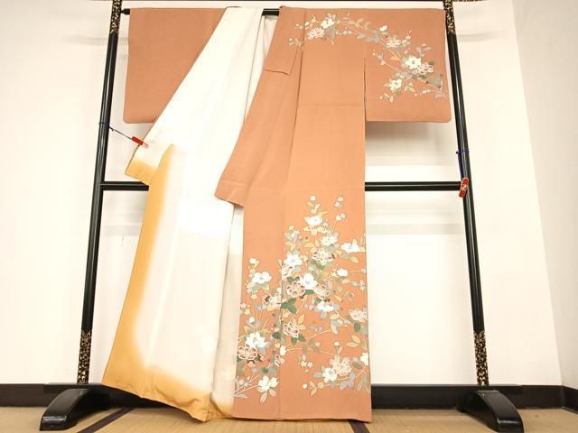 平和屋着物○訪問着 友禅 作家物 枝花文 正絹 逸品 AABB6347zg 平和