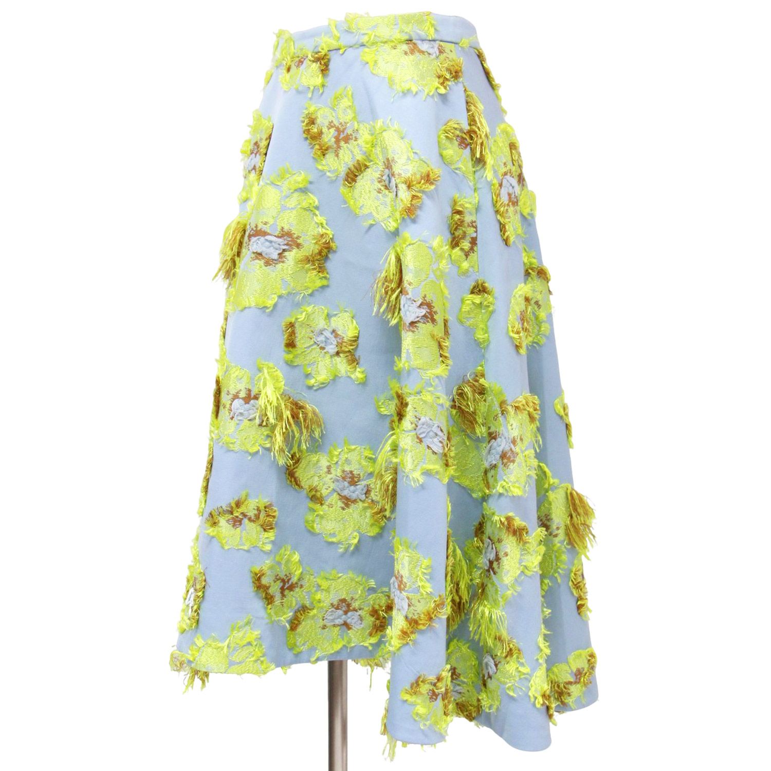 美品 MissAdora ミスアドラ スカート サックスブルー イエローグリーン  