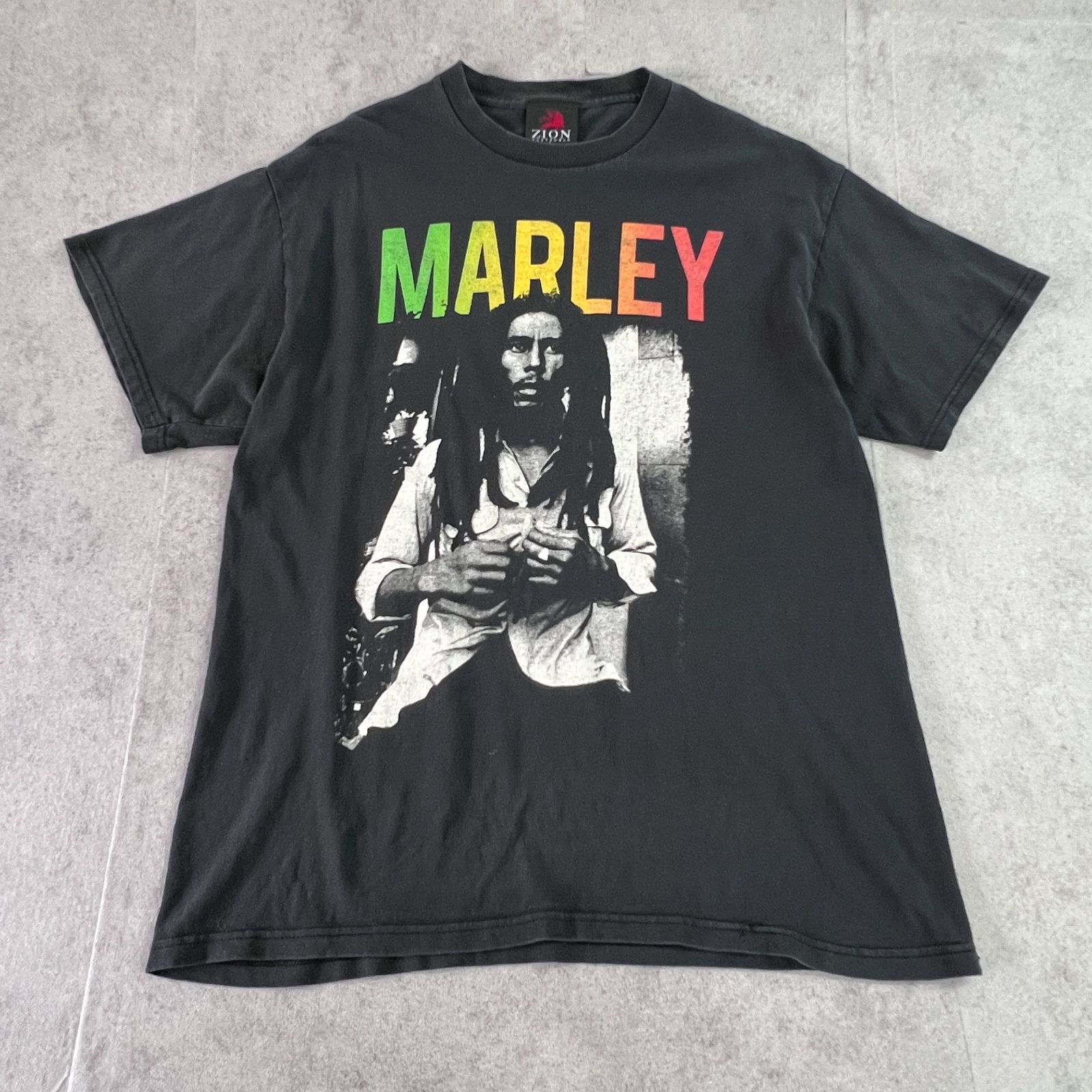 Bob Marley ボブマーリー Zion レゲエ トップス 半袖Tシャツ 古着 ブラック 黒 L