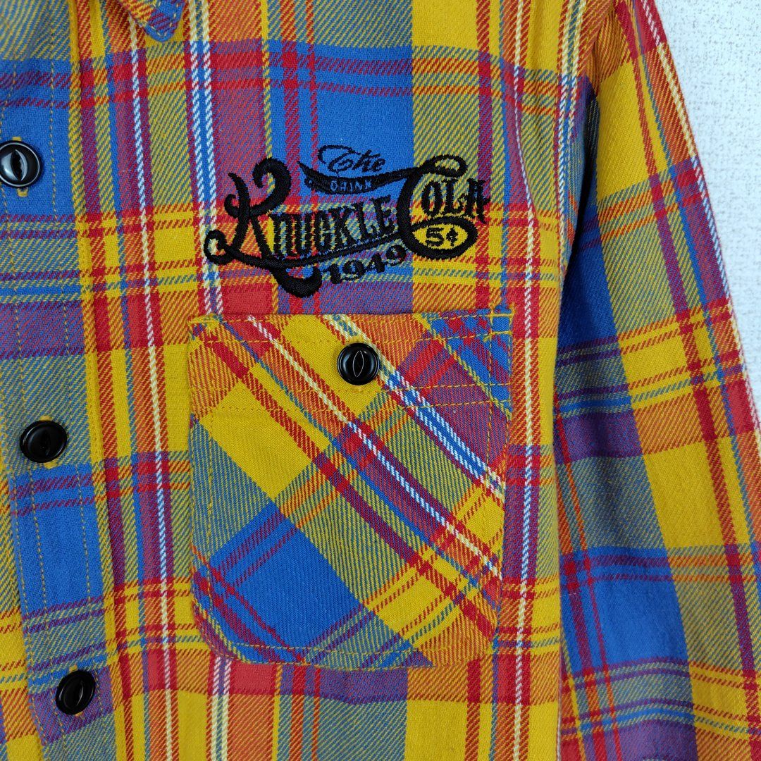 A BATHING APE】 オレンジ チェック柄 ネルシャツ A BATHING APE(ア