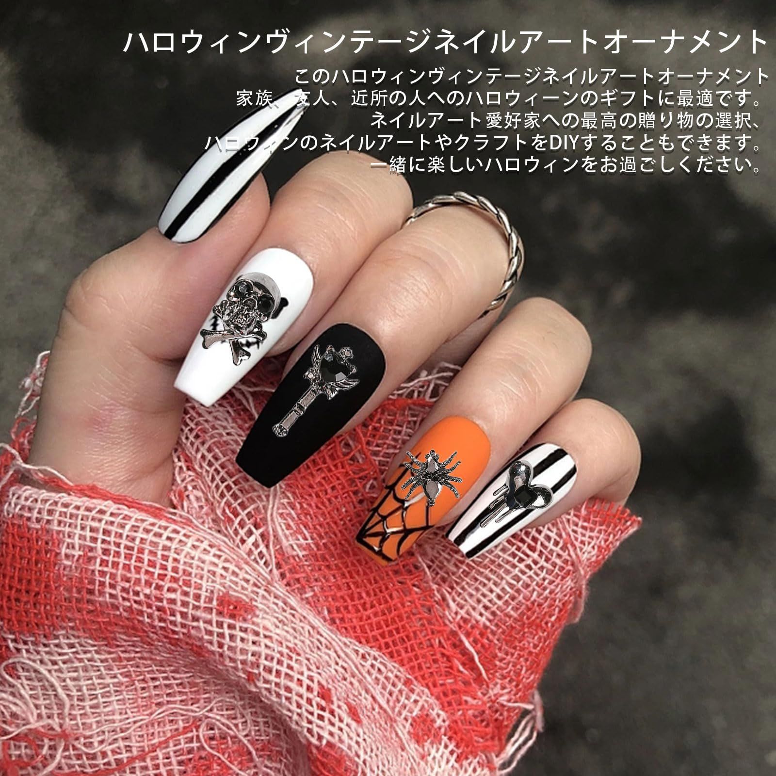 数量限定】大きめ 赤 ネイルアート 黒 宝石 ネイルストーン ハート