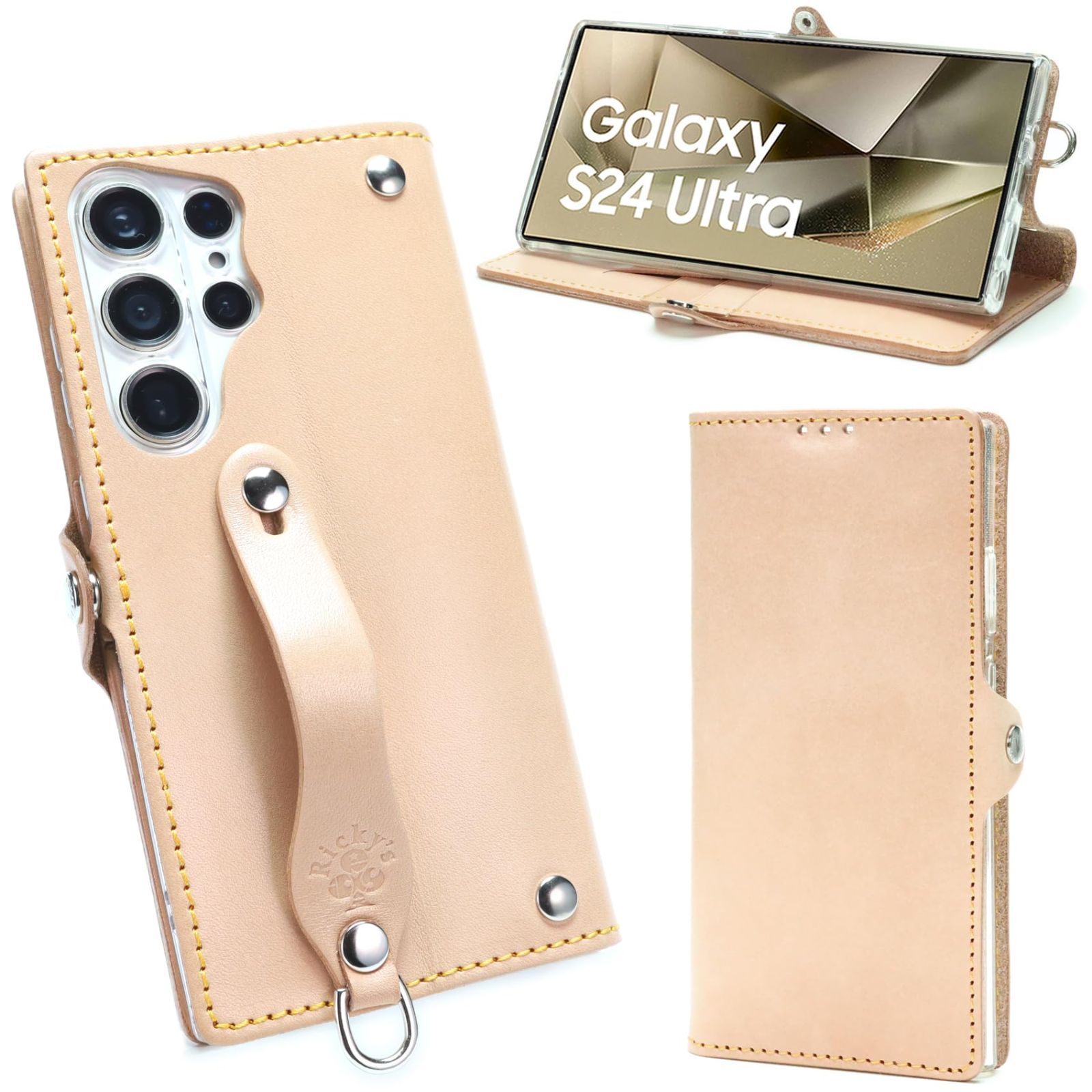 【在庫処分】栃木レザー SCG26 au SC-52E 革 docomo カバー ギャラクシー レザー 本革 ケース ケース 手帳 TPU 24Ultra 日本製 S24 【左開き】 MSポケット 栃木ナチュラル リッキーズ 手帳型 S24Ultra Gala
