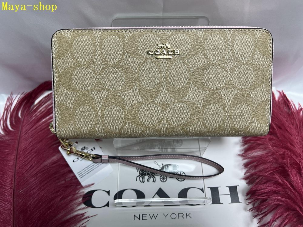 コーチ COACH 長財布 財布  シグネチャー ジップアラウンド ウォレット ストラップ付き   バレタインディー プレゼント 贈り物 ギフト 財布 レディース 新品未使用 ブランド   B076 C4452 13