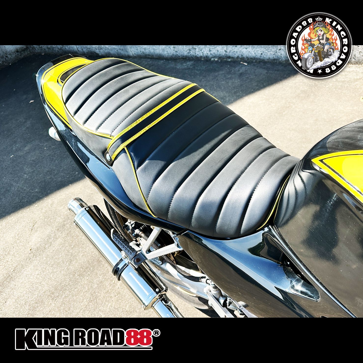 BALIUS バリオス1型 タックロールシート ゴールドパイピング カワサキ バリオス1 ZR250A KingRoad88 タックロールシート