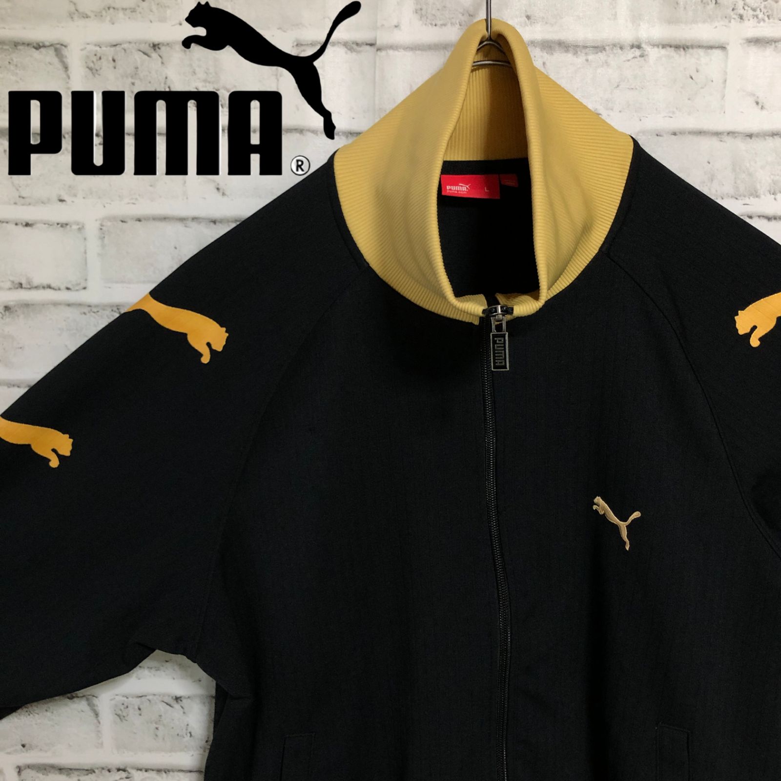 PUMA?トラックジャケット/ジャージ L 刺繍プーマロゴ ブラック - メルカリ