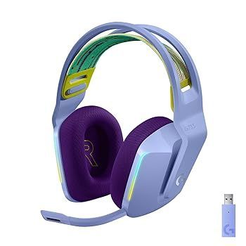 【中古】(非常に良い)Logicool G G733 ワイヤレス ゲーミングヘッドセット LIGHTSPEED 無線 7.1ch マイク付き 278g 軽量 長時間 USB BLUE VO!CE搭載 LIGHTSYNC RGB G7