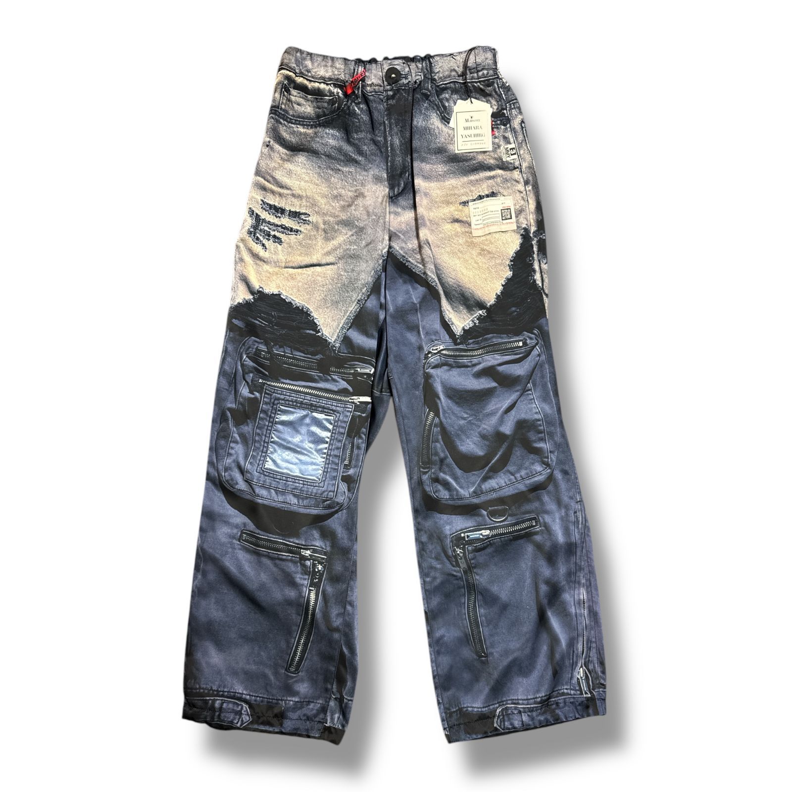 参考上代68200円 Maison MIHARA YASUHIRO × T.A.T.A TATA PARACHUTE PANTS パラシュートパンツ イージーパンツ 転写 MMY メゾンミハラヤスヒロ C14PT403 44 カーキ 91292A7