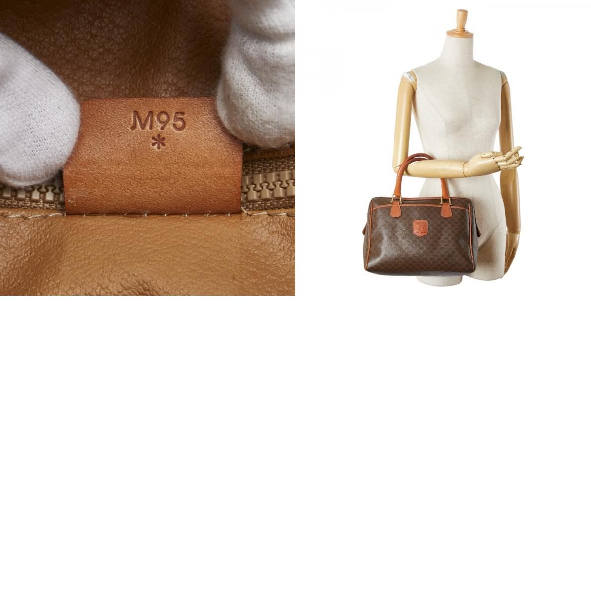 【美品】セリーヌ サークル マカダム ベルト ブラウン レザー PVC ワイド セリーヌ マカダム ブラウン PVC レザー レディース CELINE【1