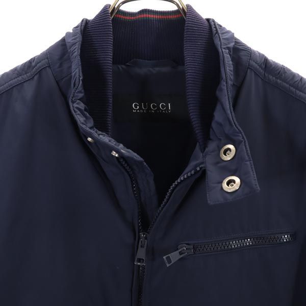 グッチ イタリア製 長袖 中綿ジャケット 46 ネイビー系 GUCCI メンズ